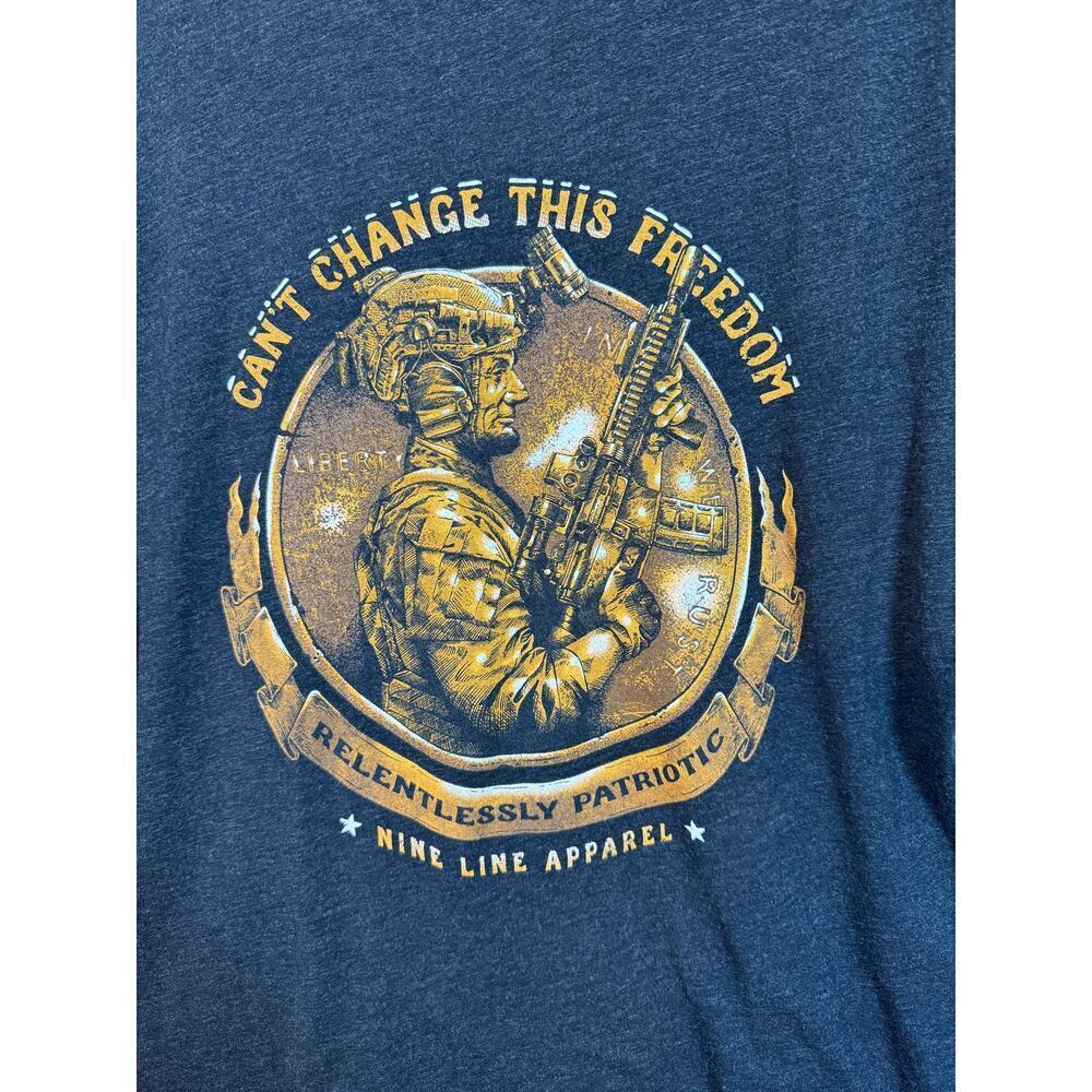 Nine Line Apparel Mens Large Black Patriotic Freedom Short Sleeve T-Shirt